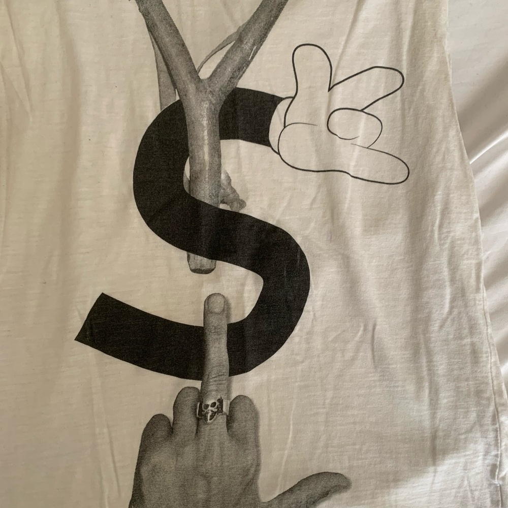 Designer logo tank top tee
